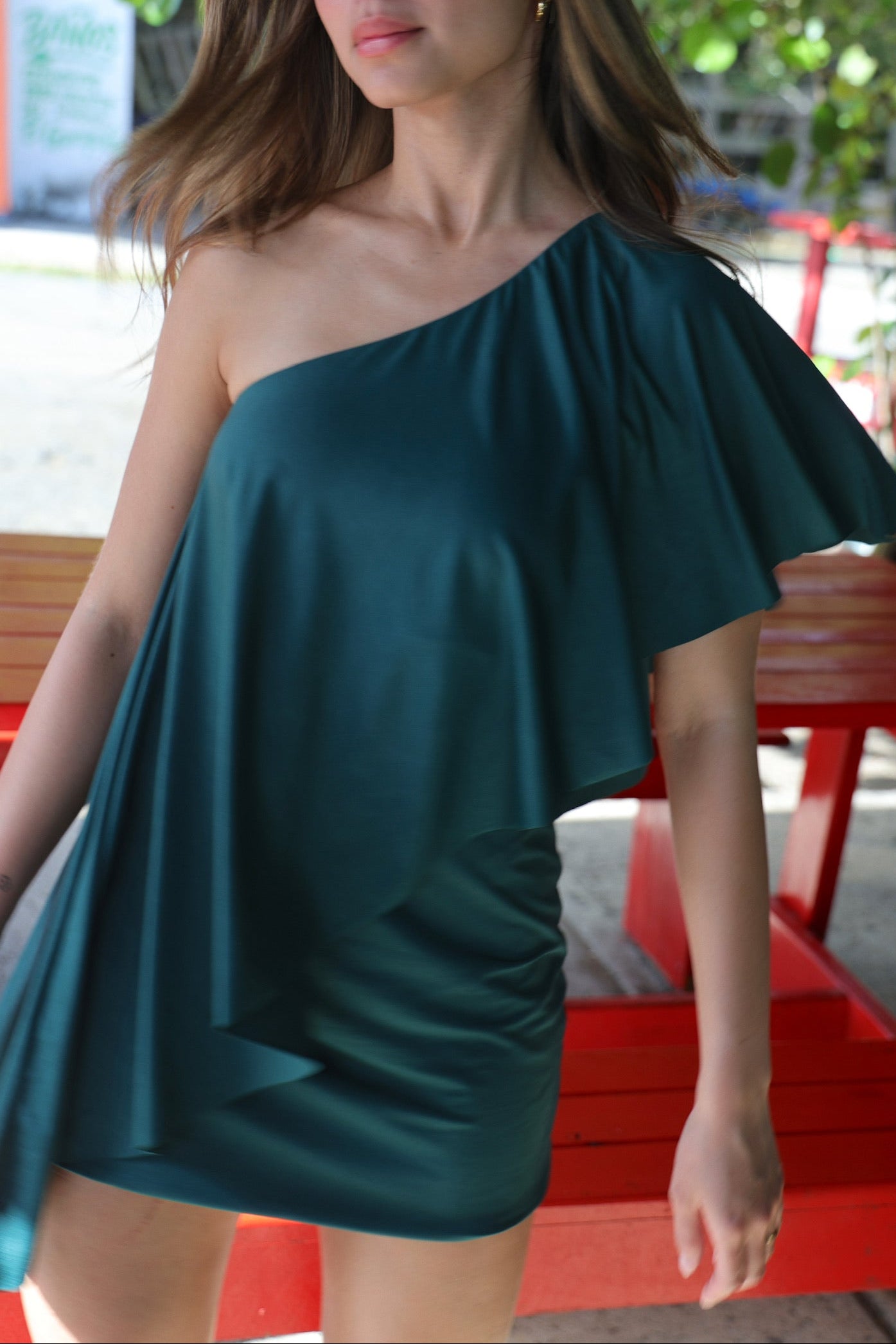 Hunter Green Top + Mini Falda | Two-Piece Set