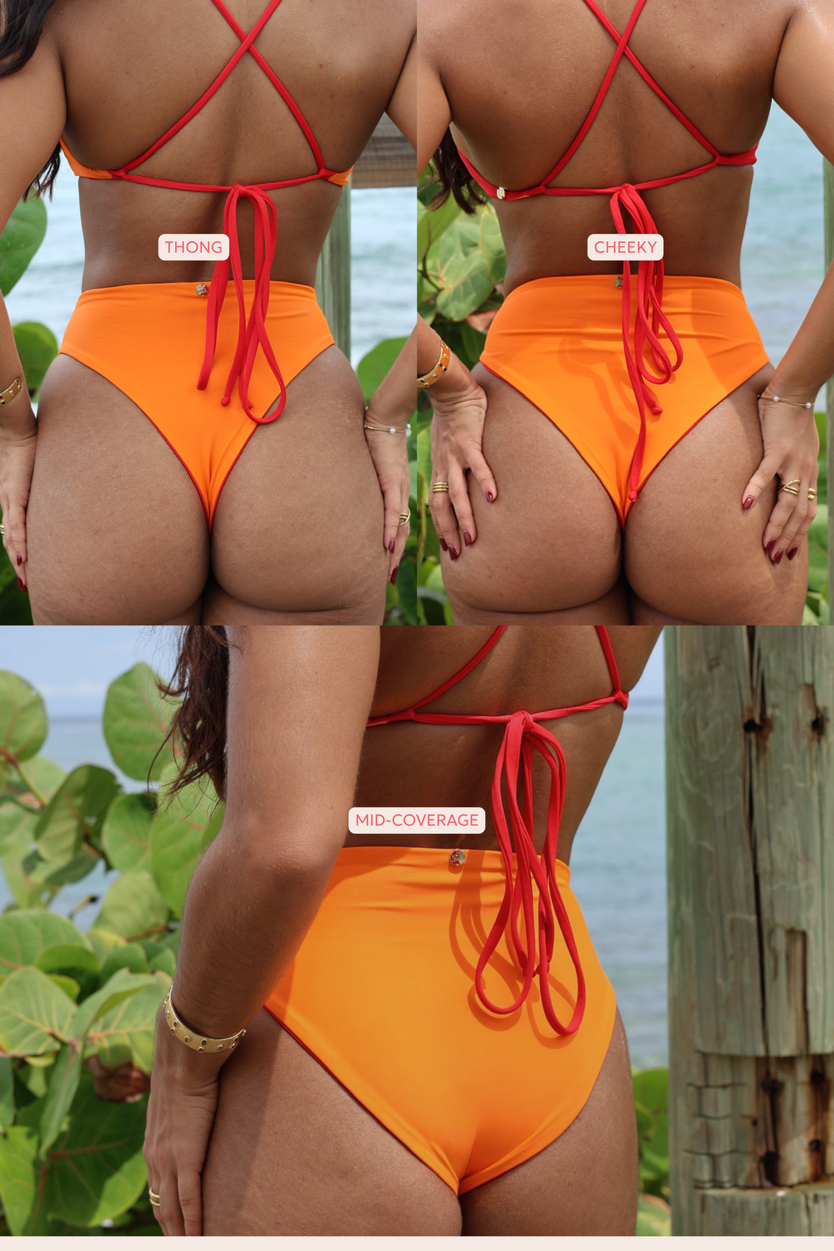 Orange + Red High-Waisted Bottom | REVERSIBLE