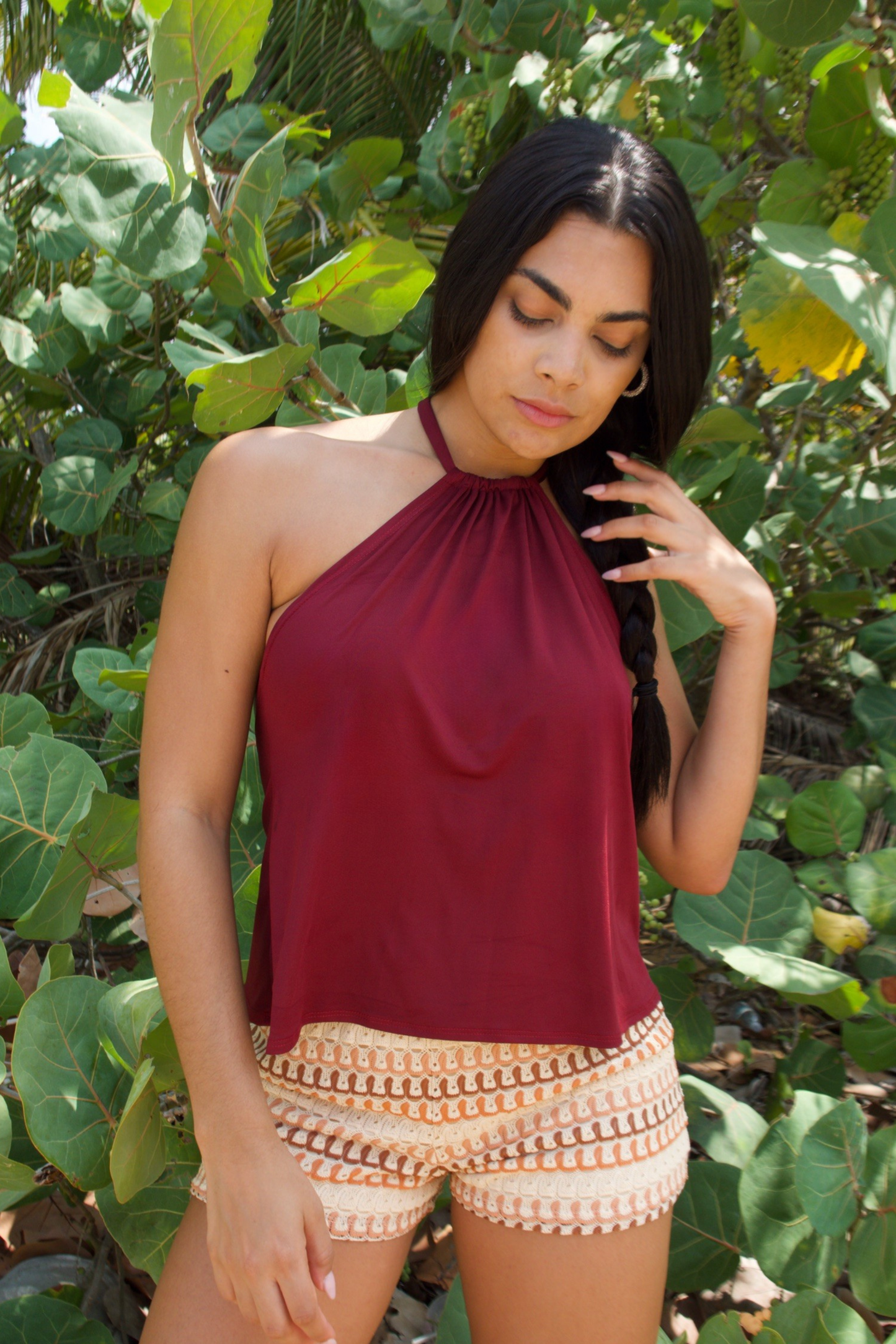 Burgundy Halter Top