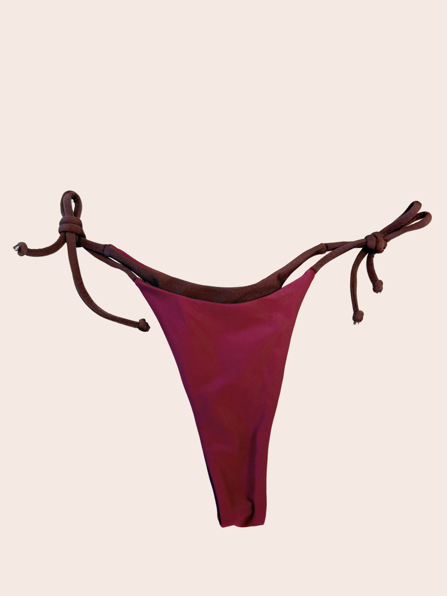 XS - Thong | Moca + Burgundy Bottom | Sample Sale