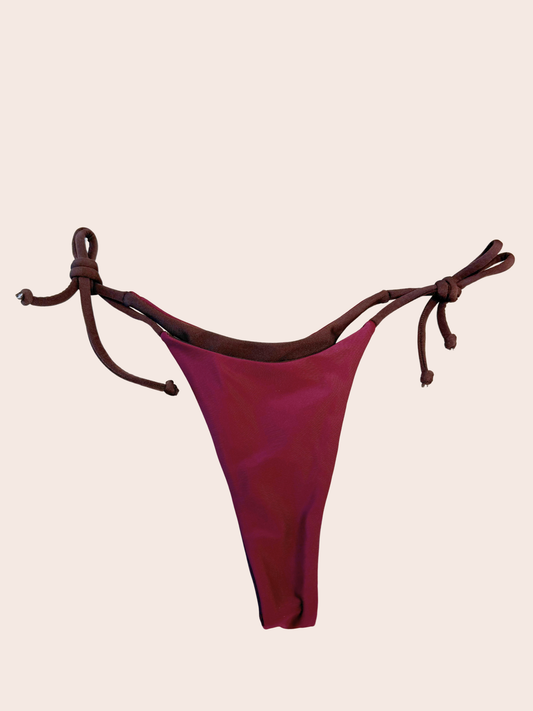 XS - Thong | Moca + Burgundy Bottom | Sample Sale