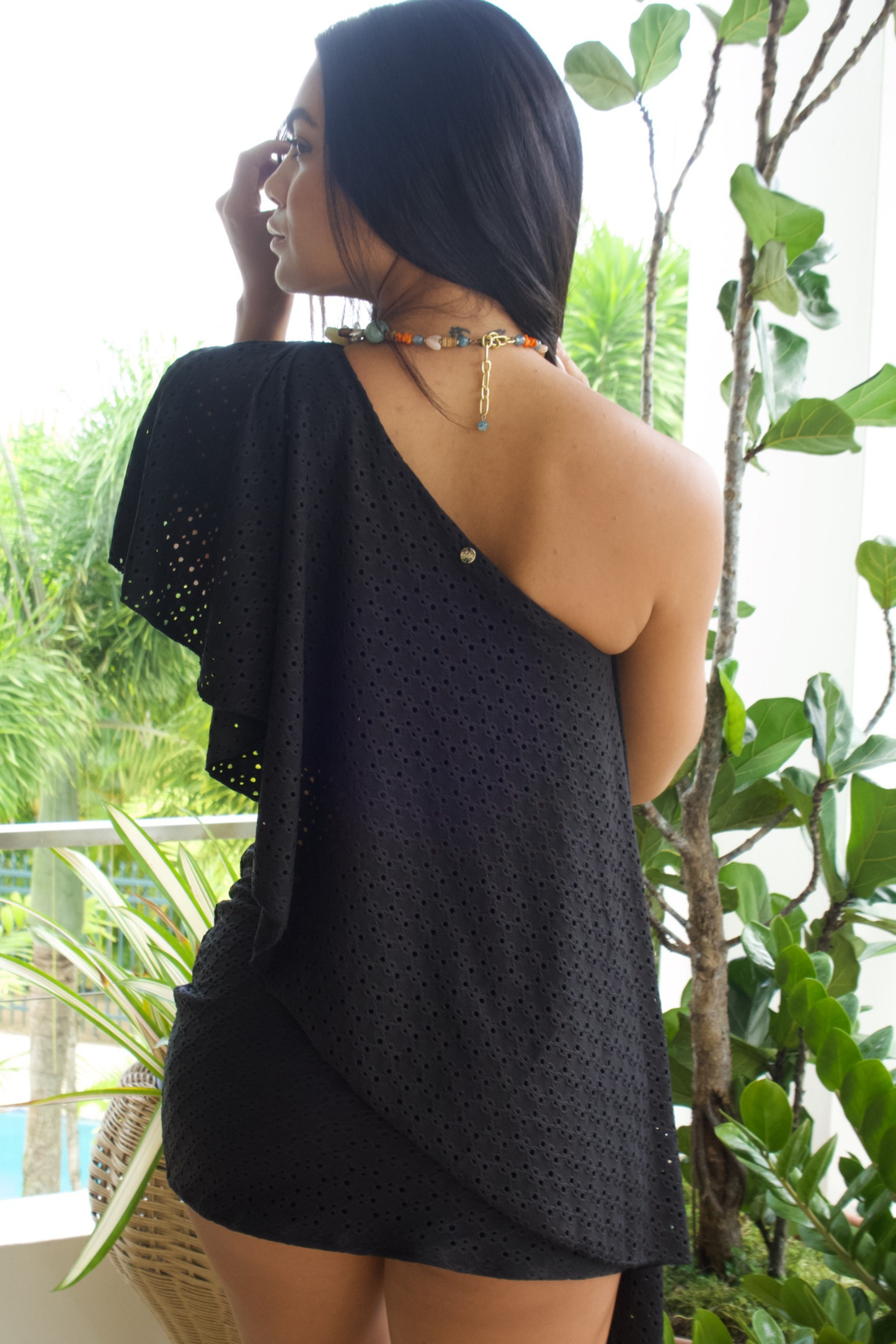 Black Embroidered Top + Skirt | 2-pc Set