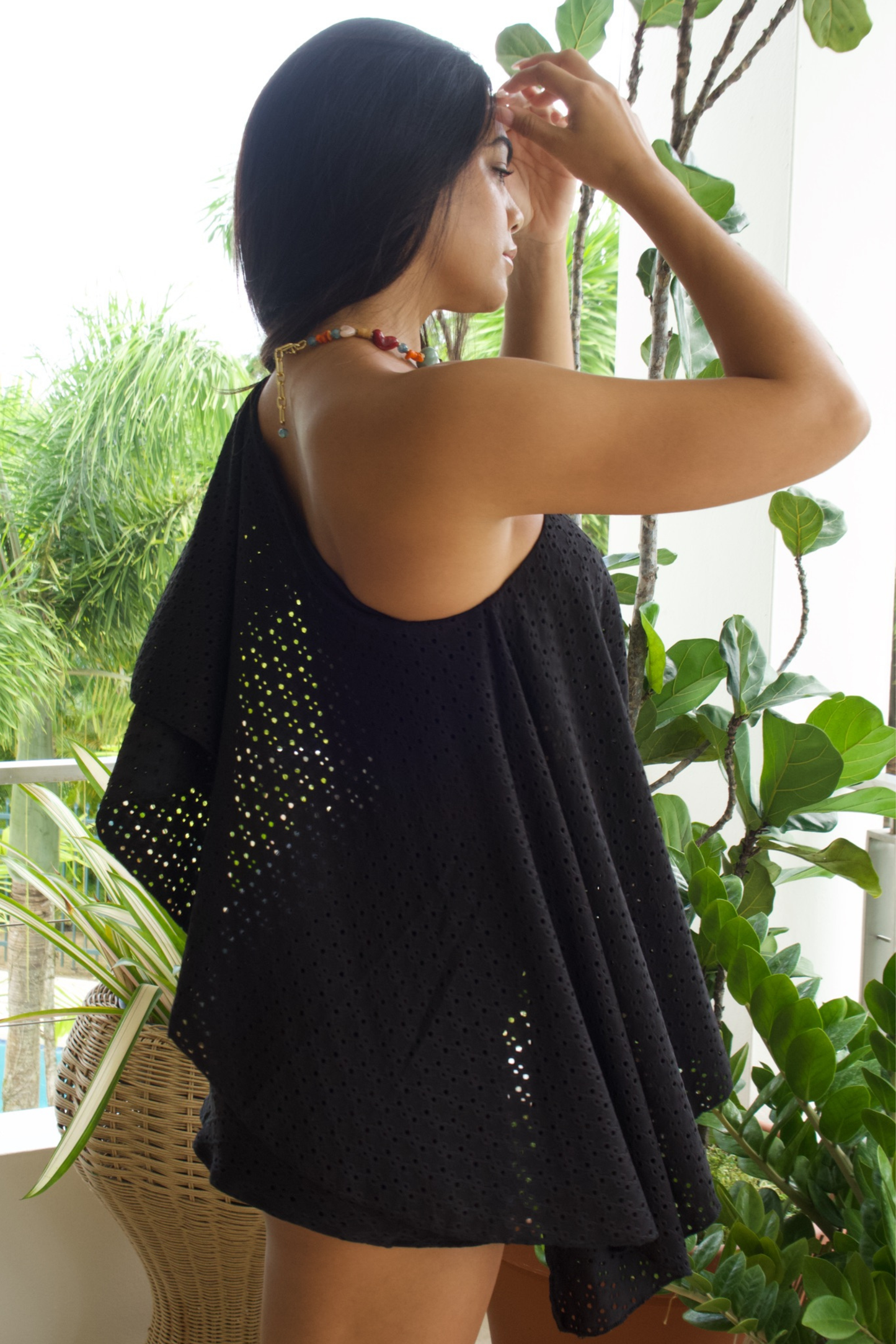 Black Embroidered Top + Skirt | 2-pc Set