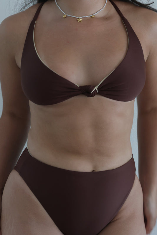Chocolate + Nude Knot Top | REVERSIBLE