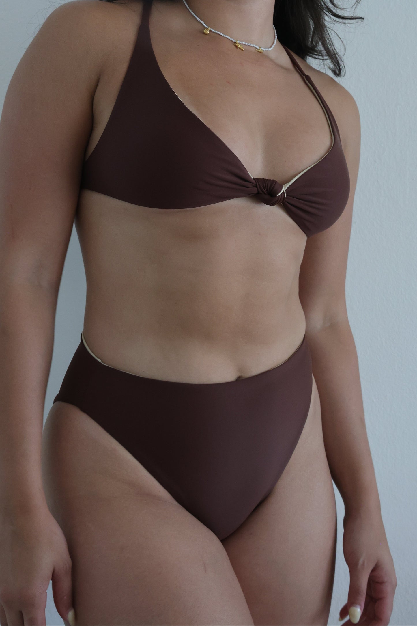 Chocolate + Nude High-Waisted Bottom | REVERSIBLE
