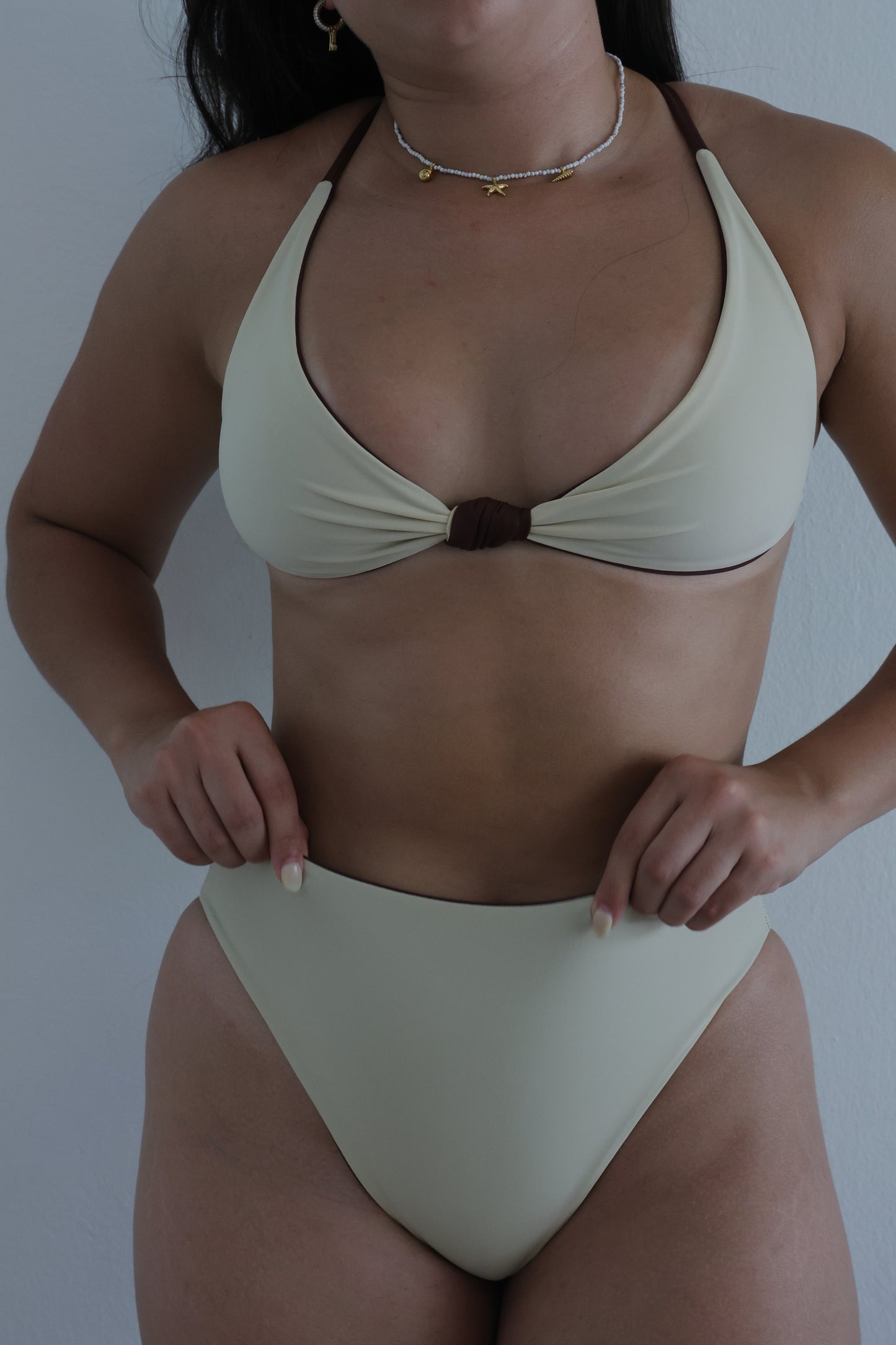 Chocolate + Nude High-Waisted Bottom | REVERSIBLE