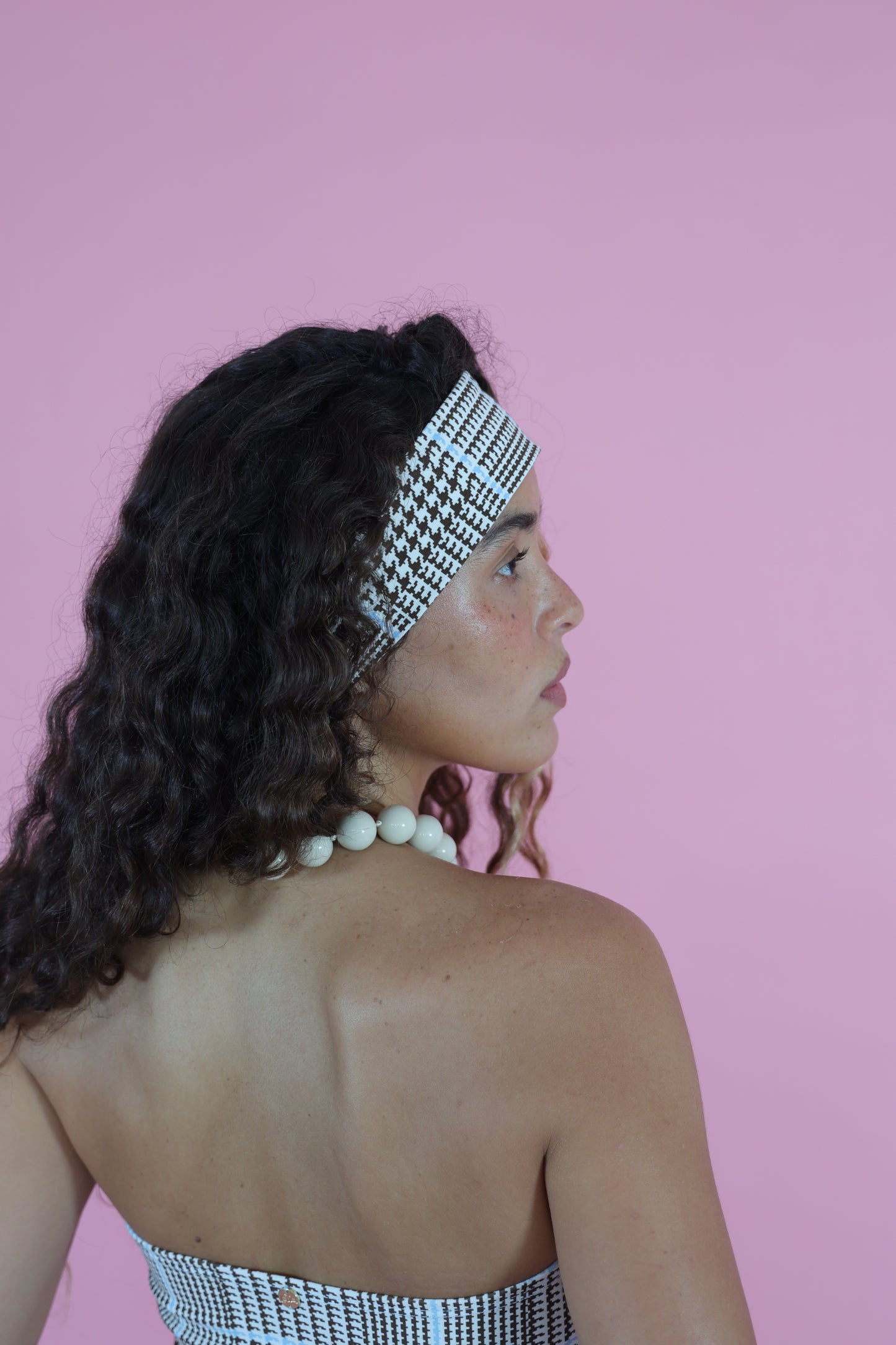 Baby Blue + Chocolate Print | Hair Bandana