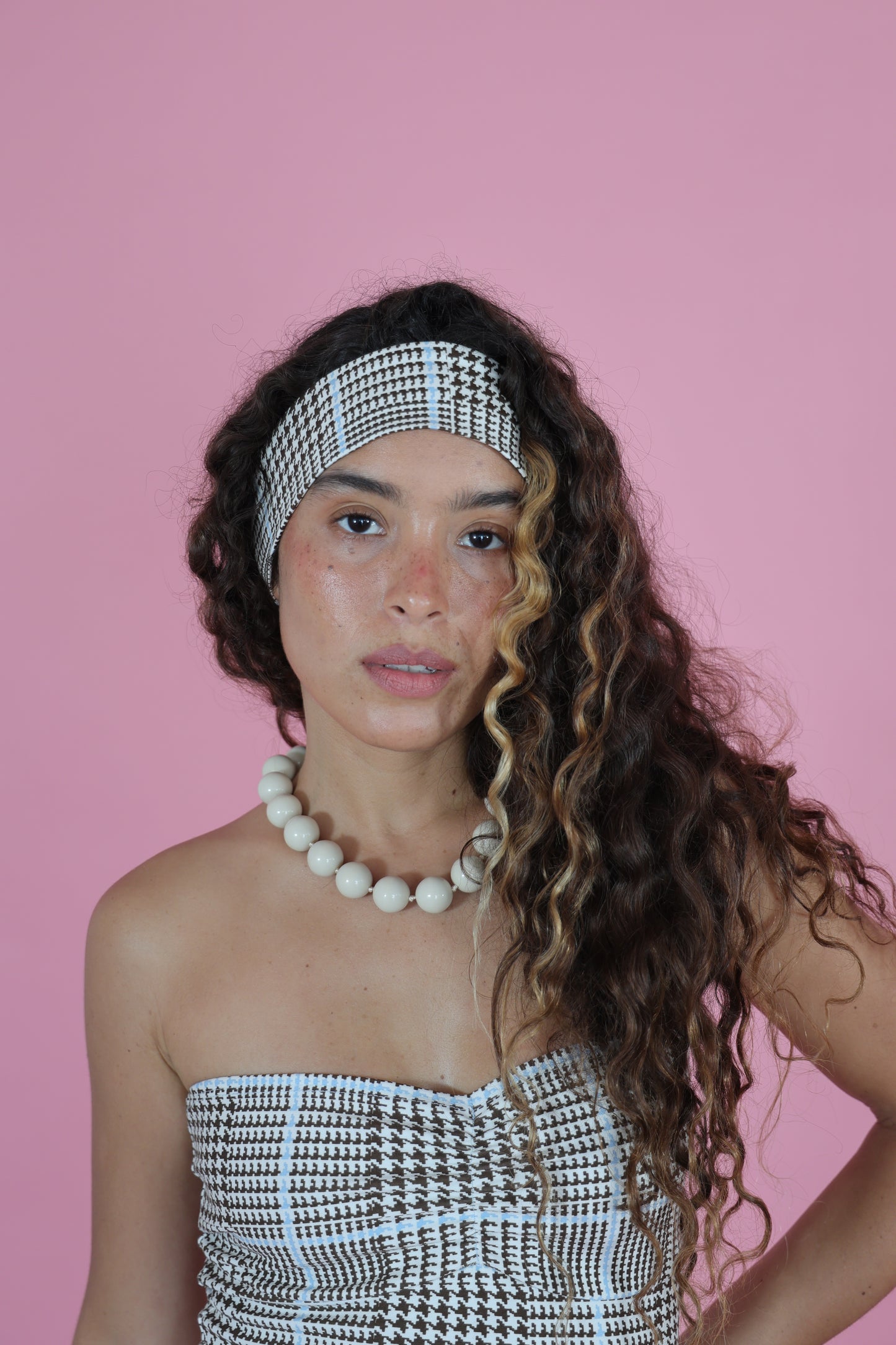 Baby Blue + Chocolate Print | Hair Bandana
