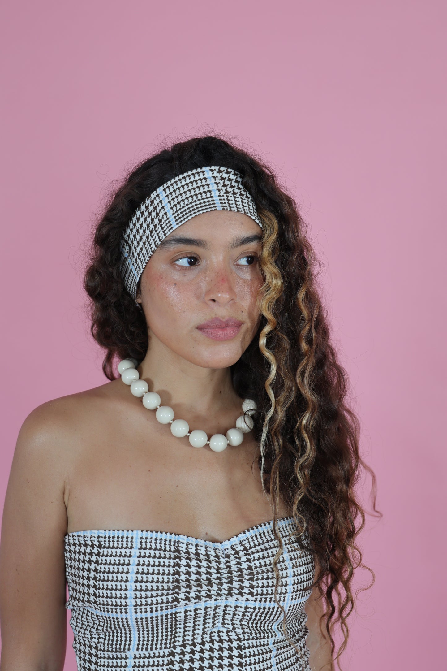Baby Blue + Chocolate Print | Hair Bandana