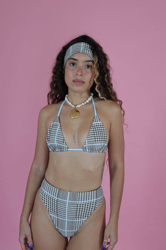 Baby Blue + Chocolate High-Waisted Bottom | REVERSIBLE