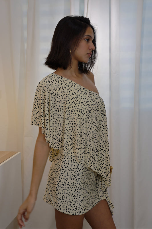 Polka Dot Aries Top + Mini Falda | Two Piece Set