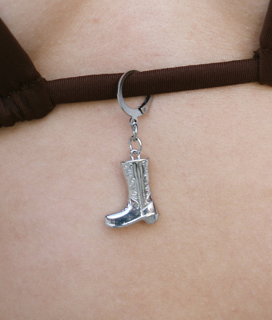 Cowgirl Bikini Charm - Silver